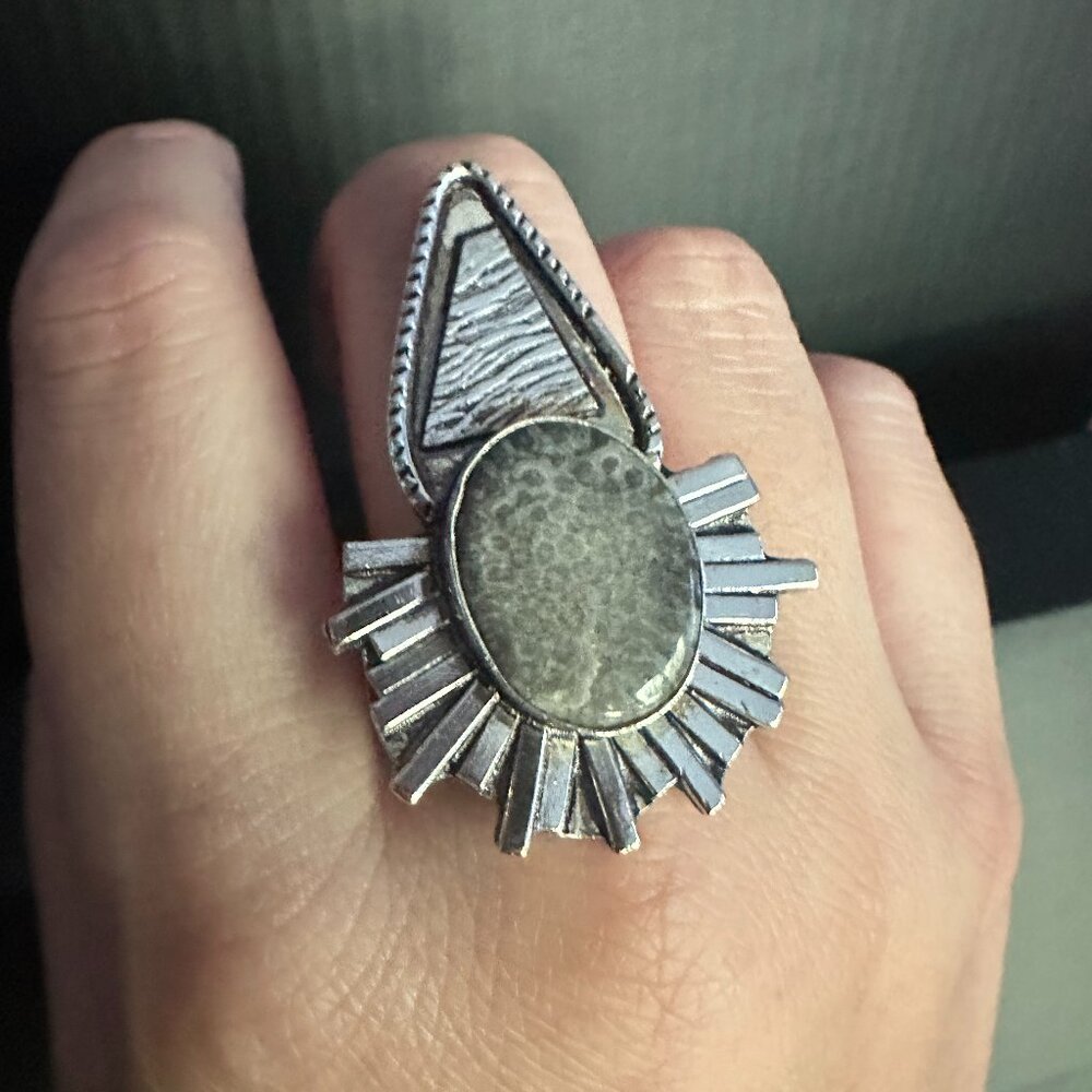 Rare Unusual Artisan Sterling Silver Ring .925